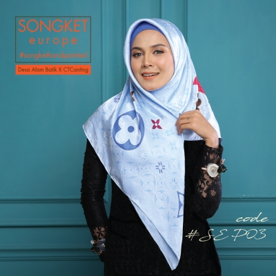 Square Songket Europe Premium 03 Blue